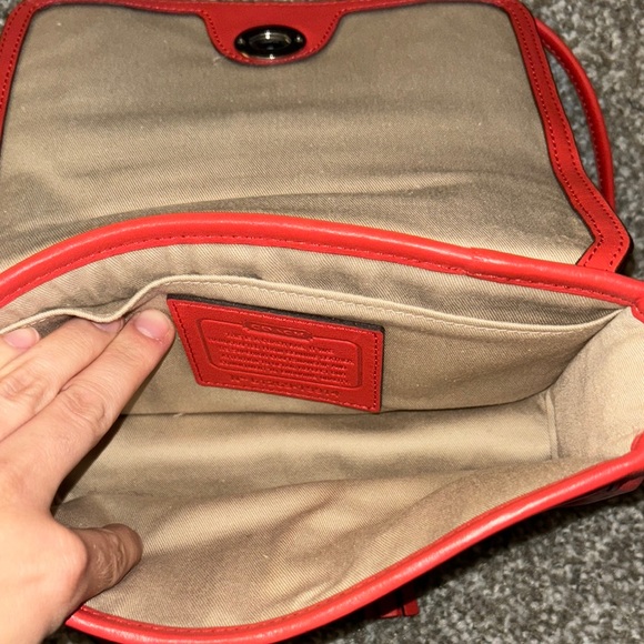 Coach Red Leather Crossbody Bag - Picture 3 of 12